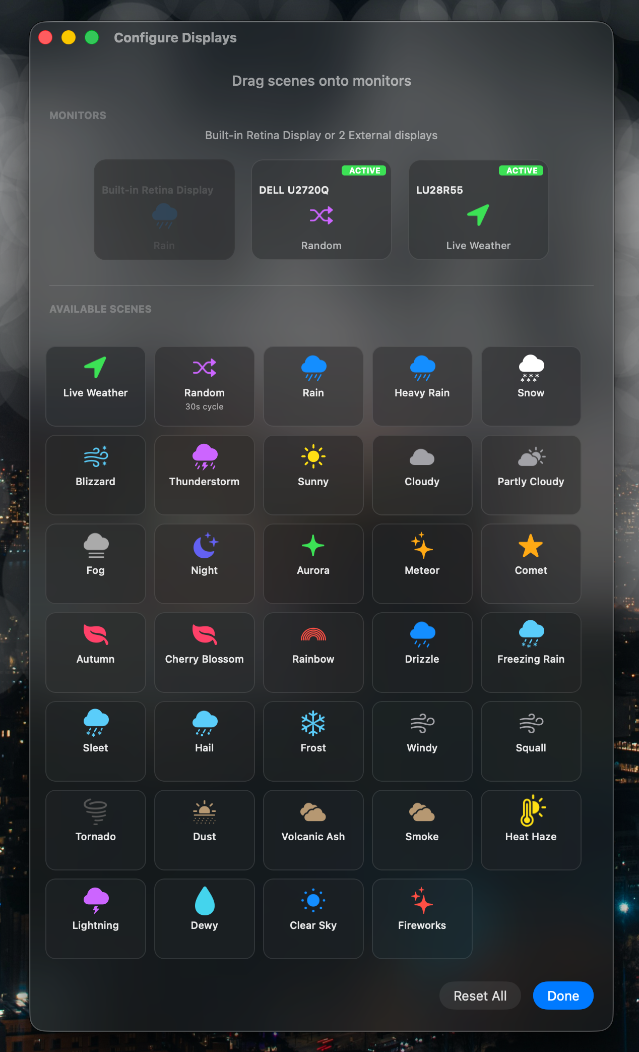 Configure Displays window